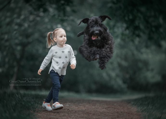 "Маленькие дети и их большие собаки!" Потрясающая фотосессия из России) рис 8
