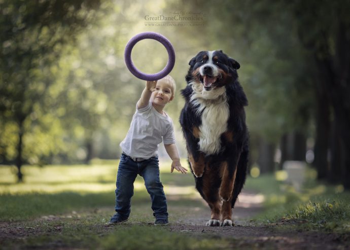"Маленькие дети и их большие собаки!" Потрясающая фотосессия из России) рис 9