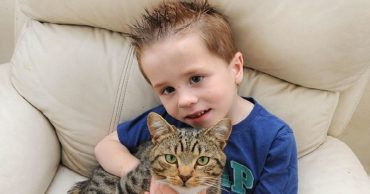 Ethan and his brave cat